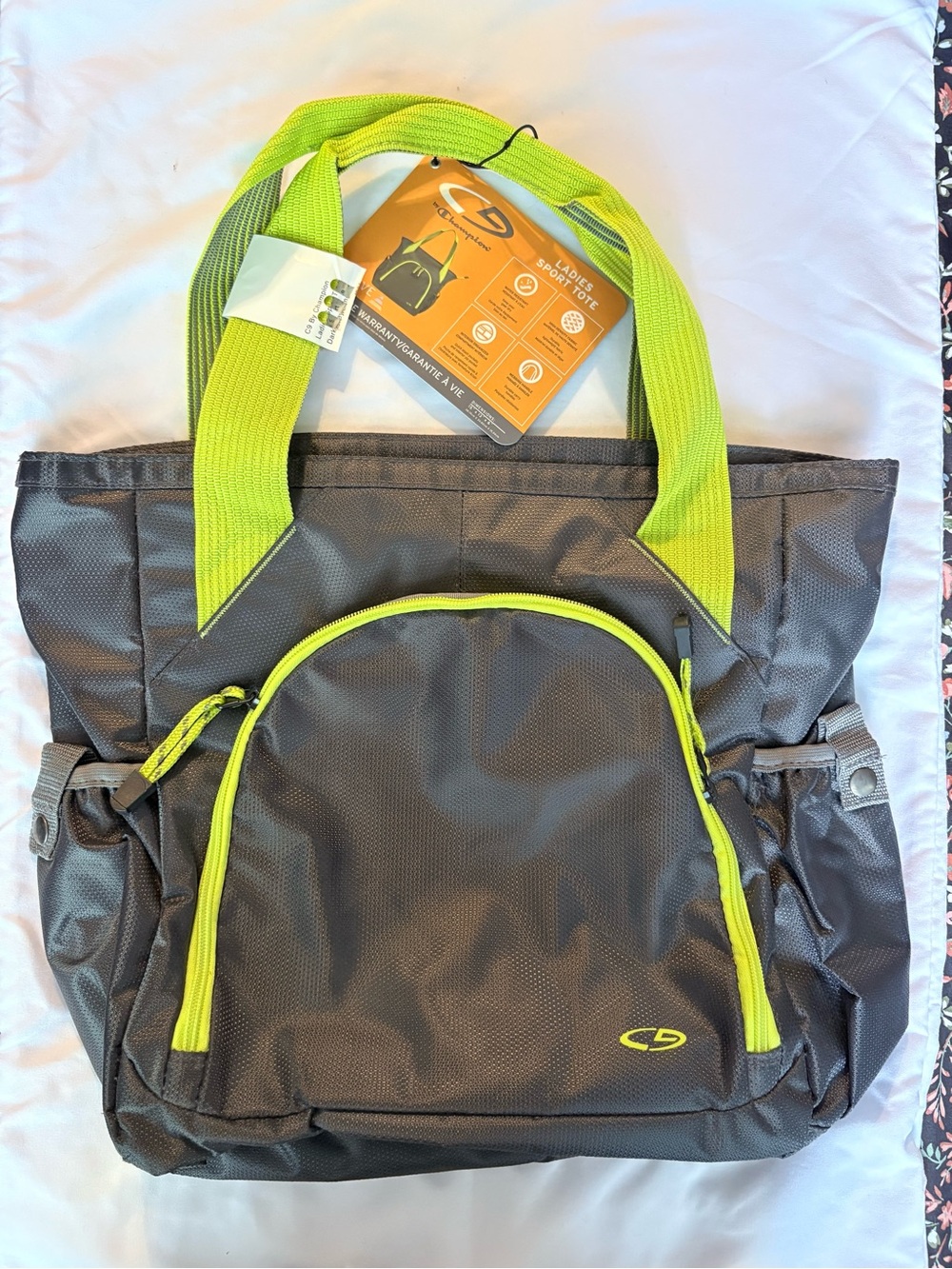 C9 by Champion Tote Bag Gray / Lime Green